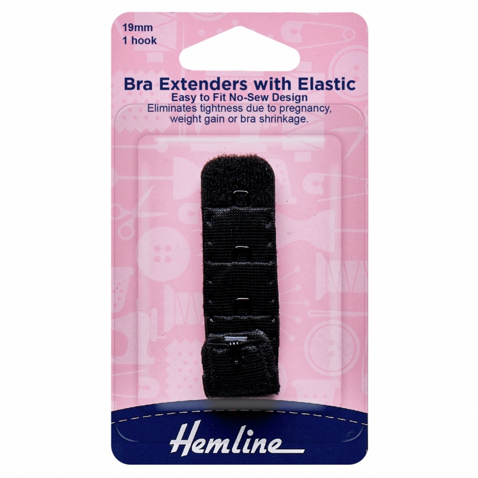 Hemline Bra Back Extenders Black