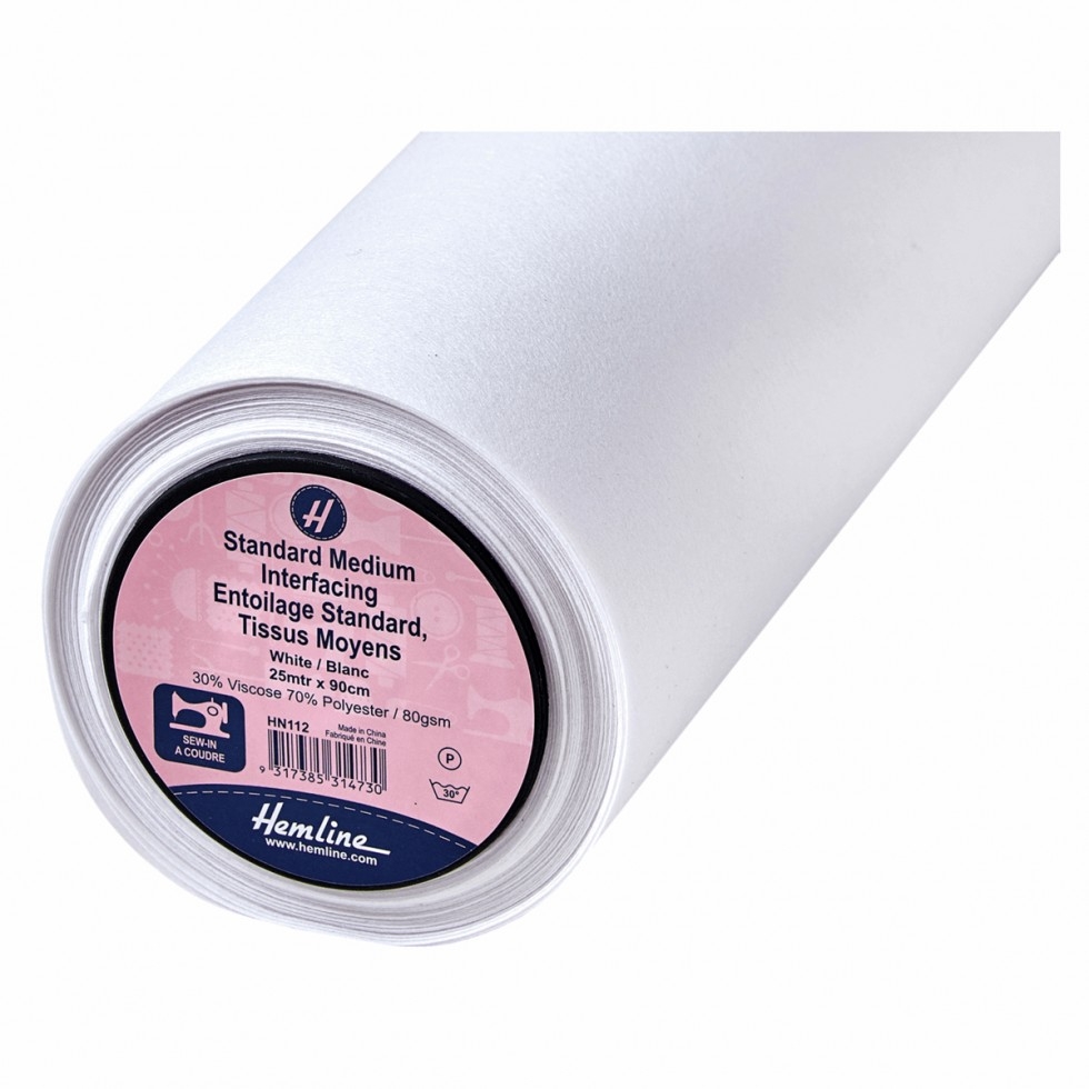 Hemline Medium Sew In Interfacing White