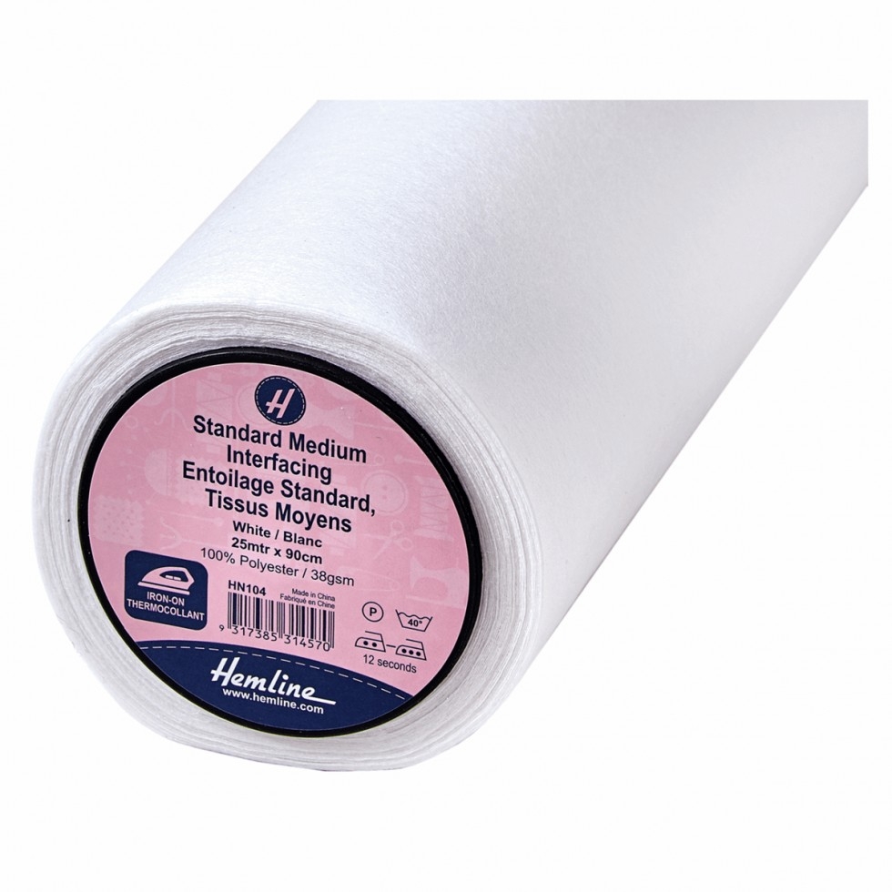 Hemline Medium Iron On Interfacing White