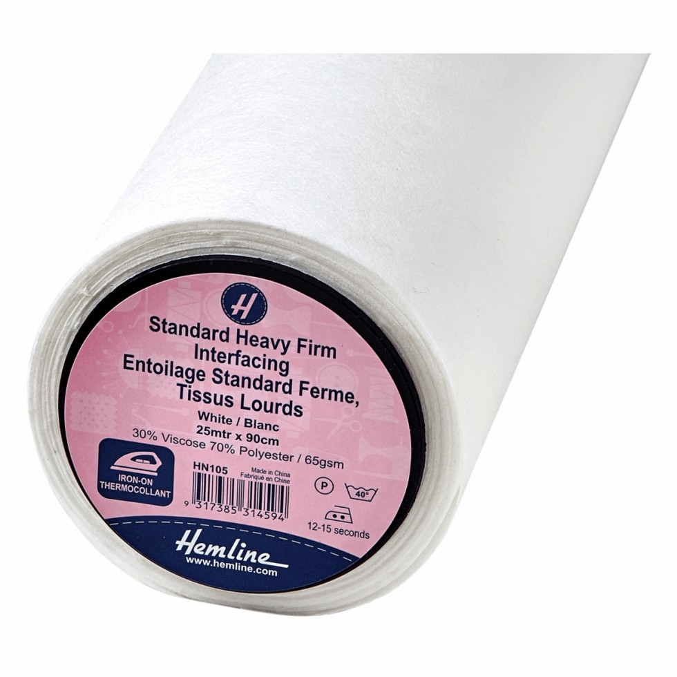 Hemline Heavy Firm Iron On Interfacing White