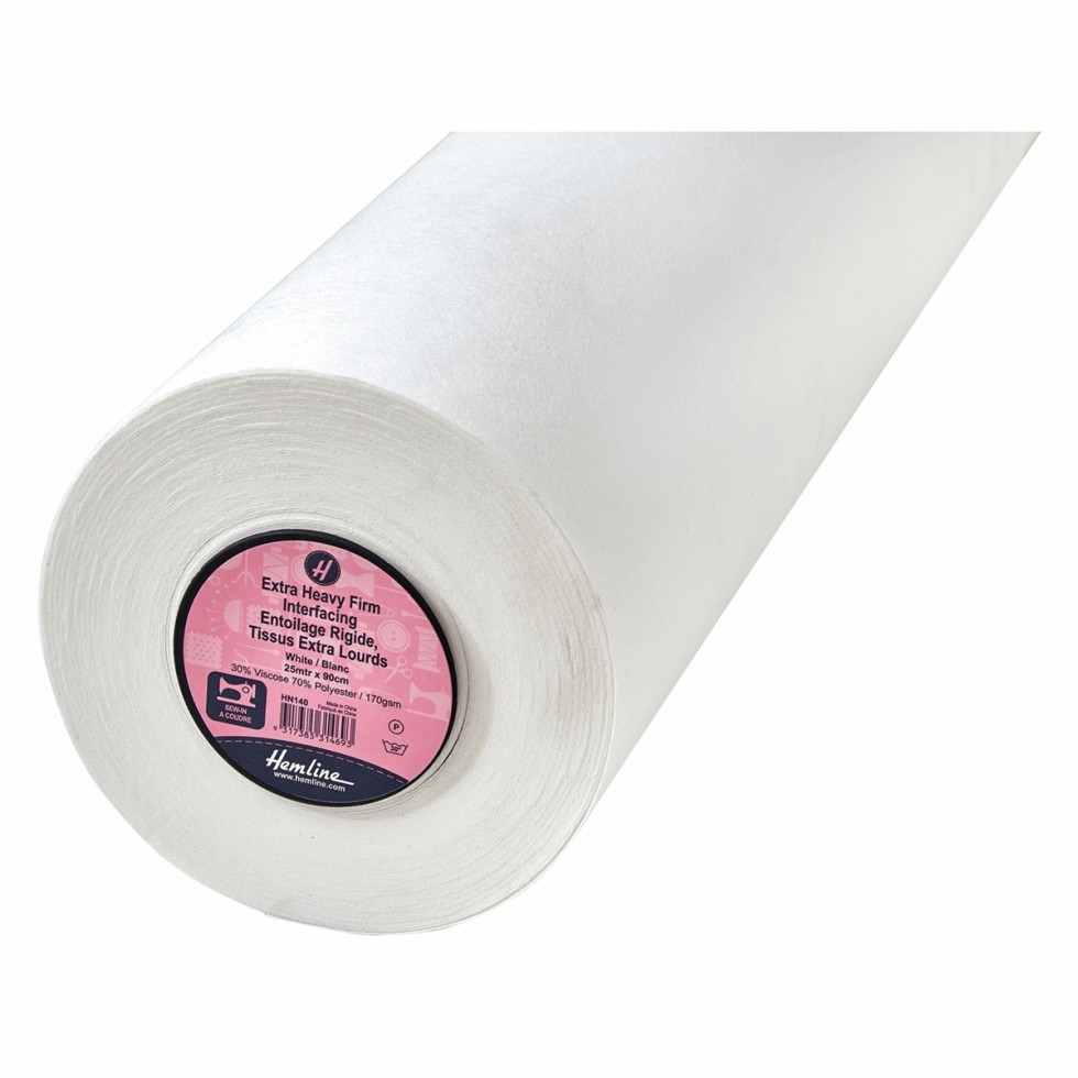 Hemline Extra Heavy Firm Sew In Interfacing White