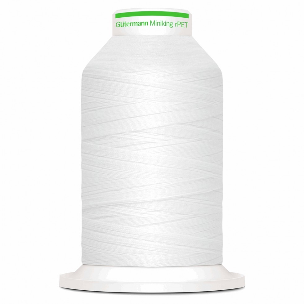 Gutermann Recycled rPET Eco Miniking Overlocker Thread 800 White