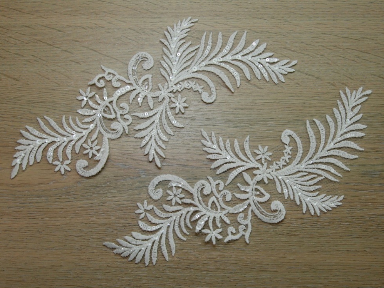 Sequin Lace Appliques Ivory