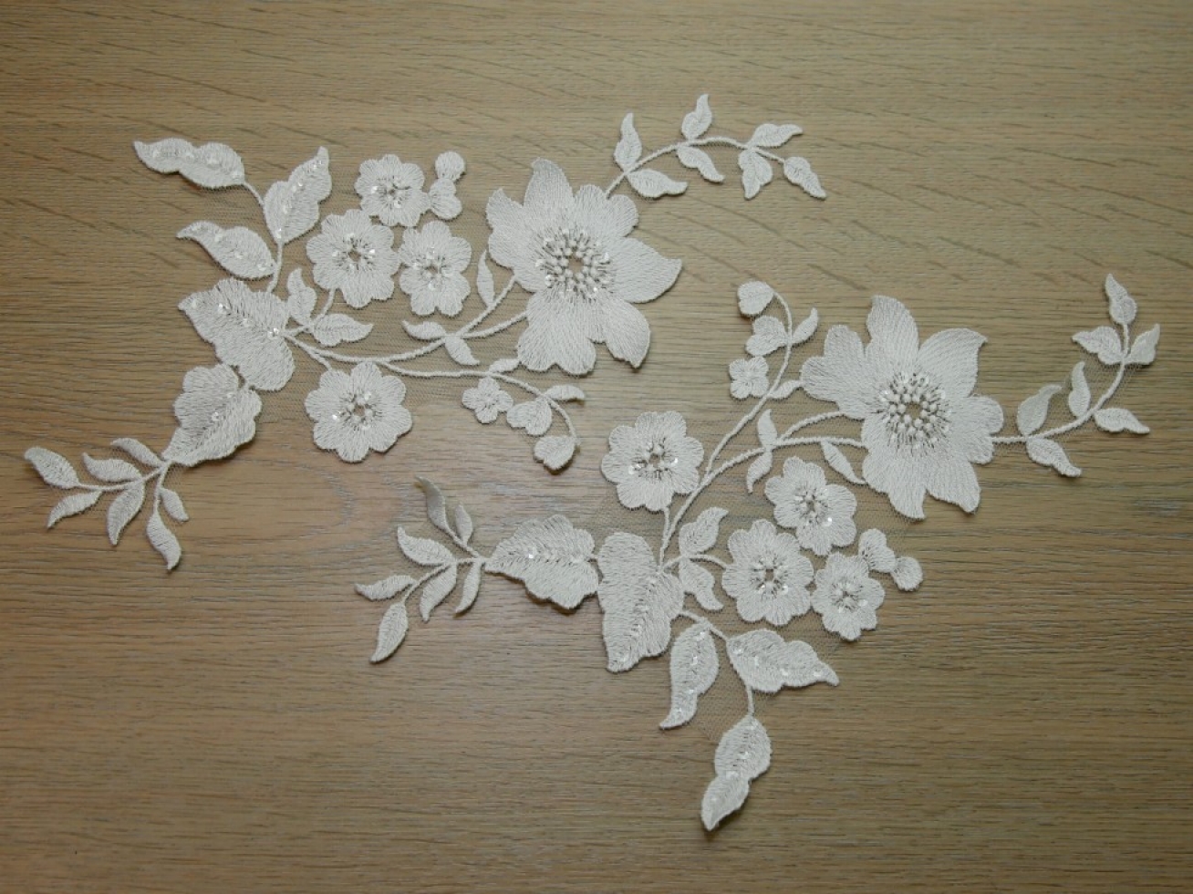 Georgina Sequin Lace Appliques Ivory