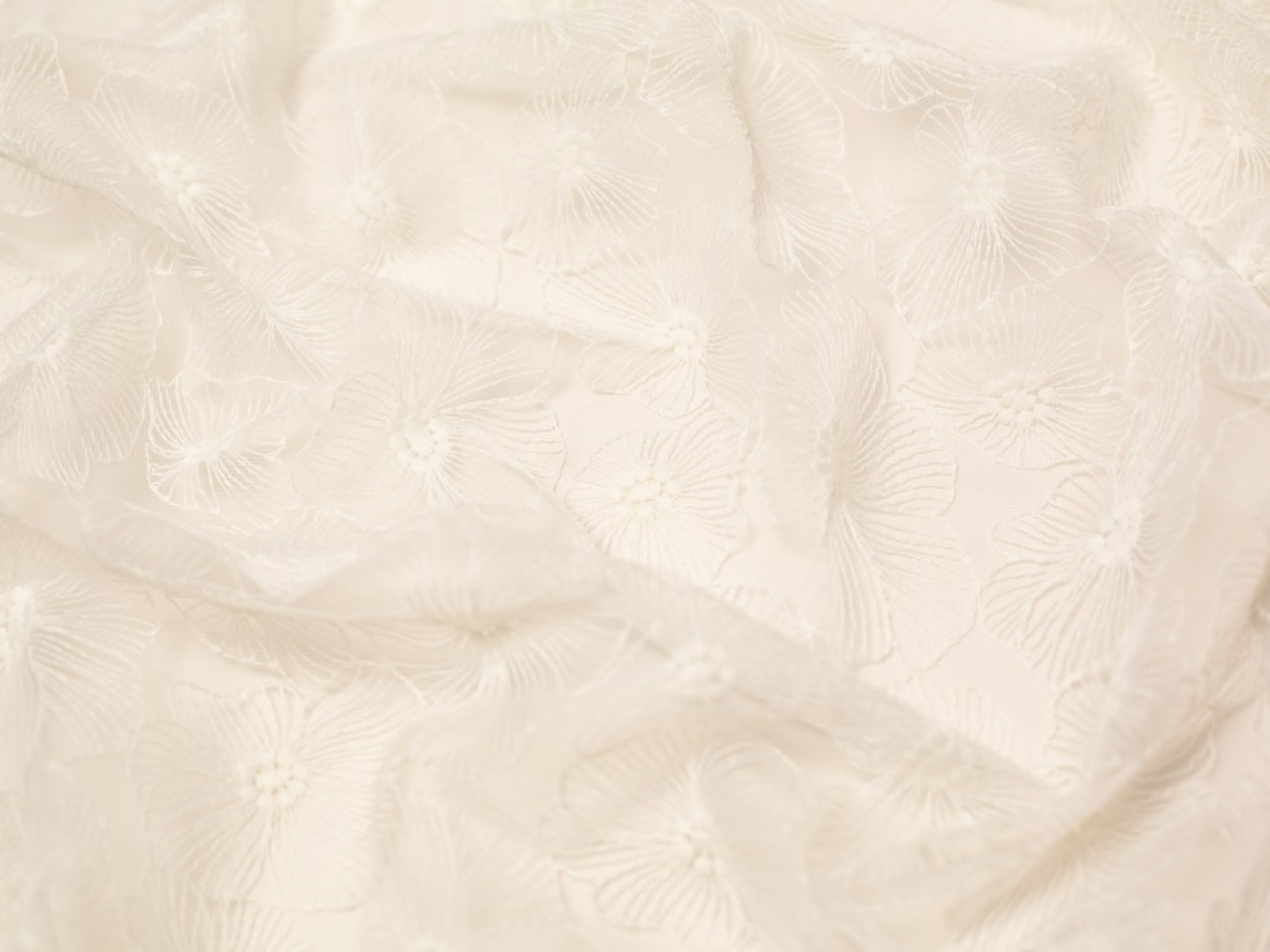 Minerva Core Range Stephanie Embroidered Lace Fabric Ivory