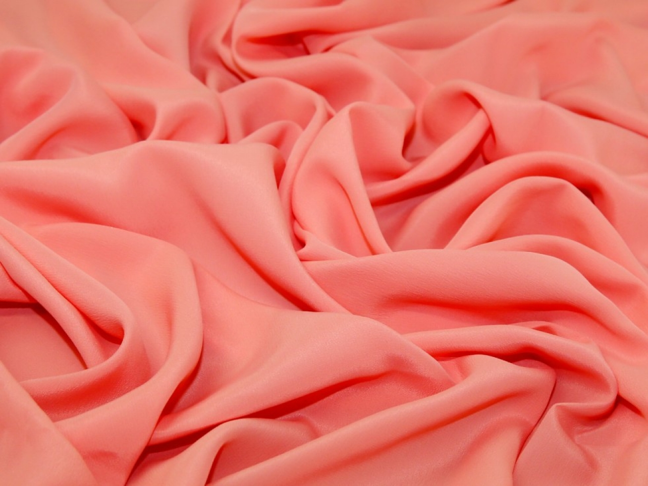 Silk Acetate Crepe Fabric Coral