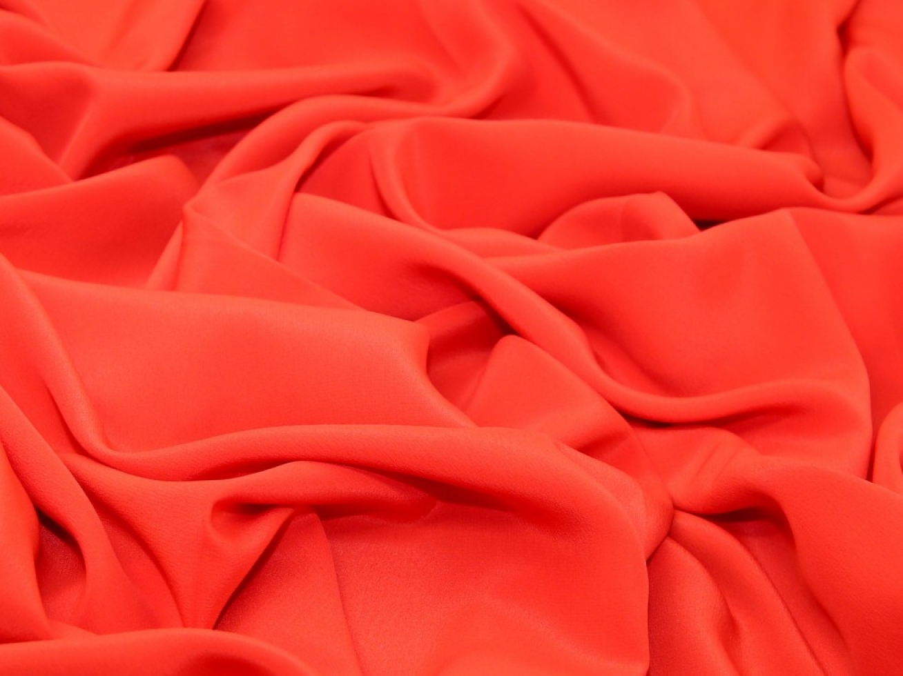 Silk Acetate Crepe Fabric Red