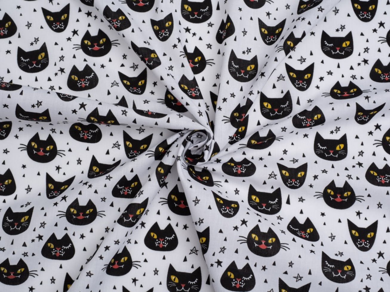 Printed Polycotton Fabric White