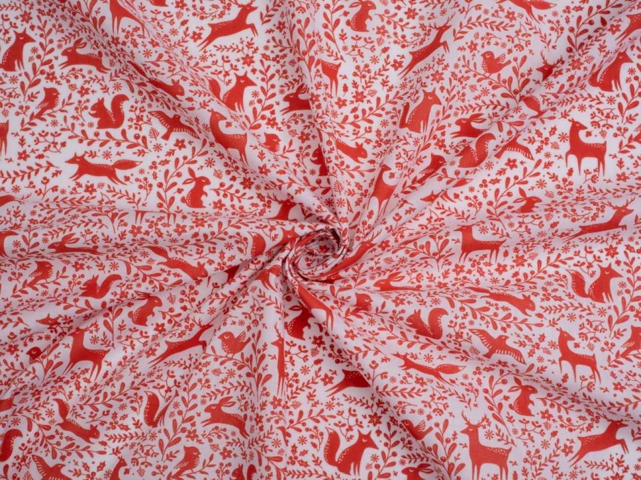 Printed Polycotton Fabric Red