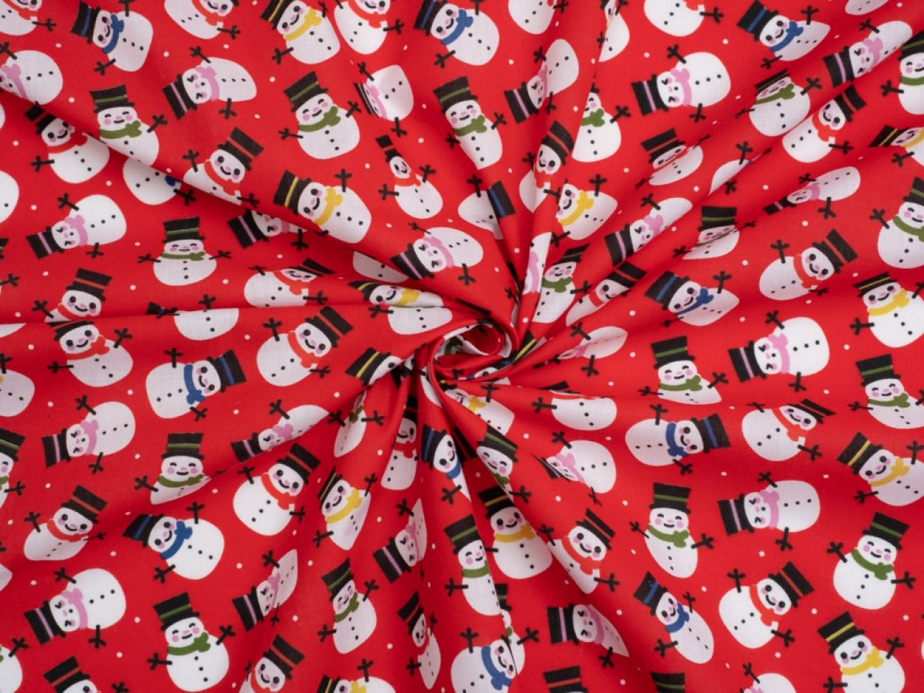 Printed Polycotton Fabric Red