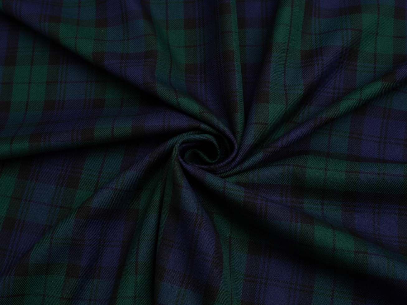 Minerva Core Range Polyester Viscose Suiting Fabric Blackwatch