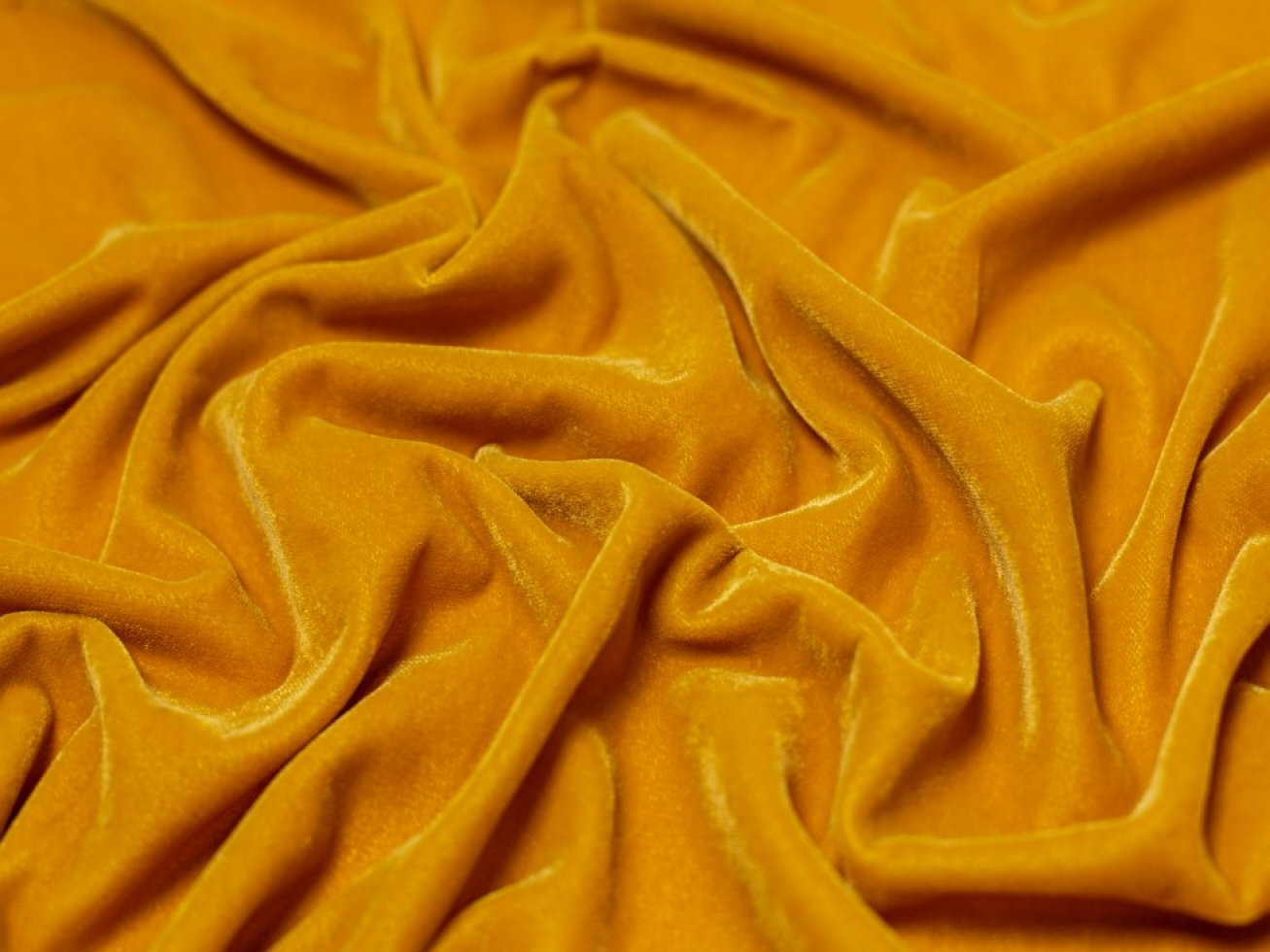 Minerva Core Range Triple Crown Velvet Fabric Mustard