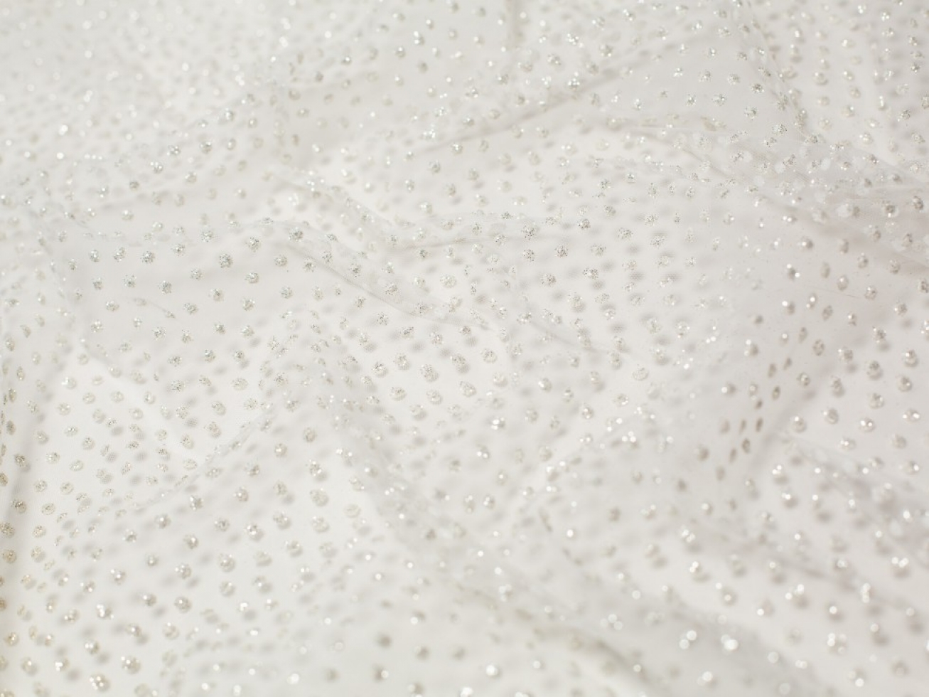 Minerva Core Range India Glitter Tulle Net Fabric Ivory