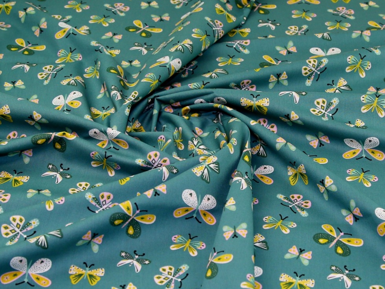 John Louden 100% Cotton Poplin Fabric Green