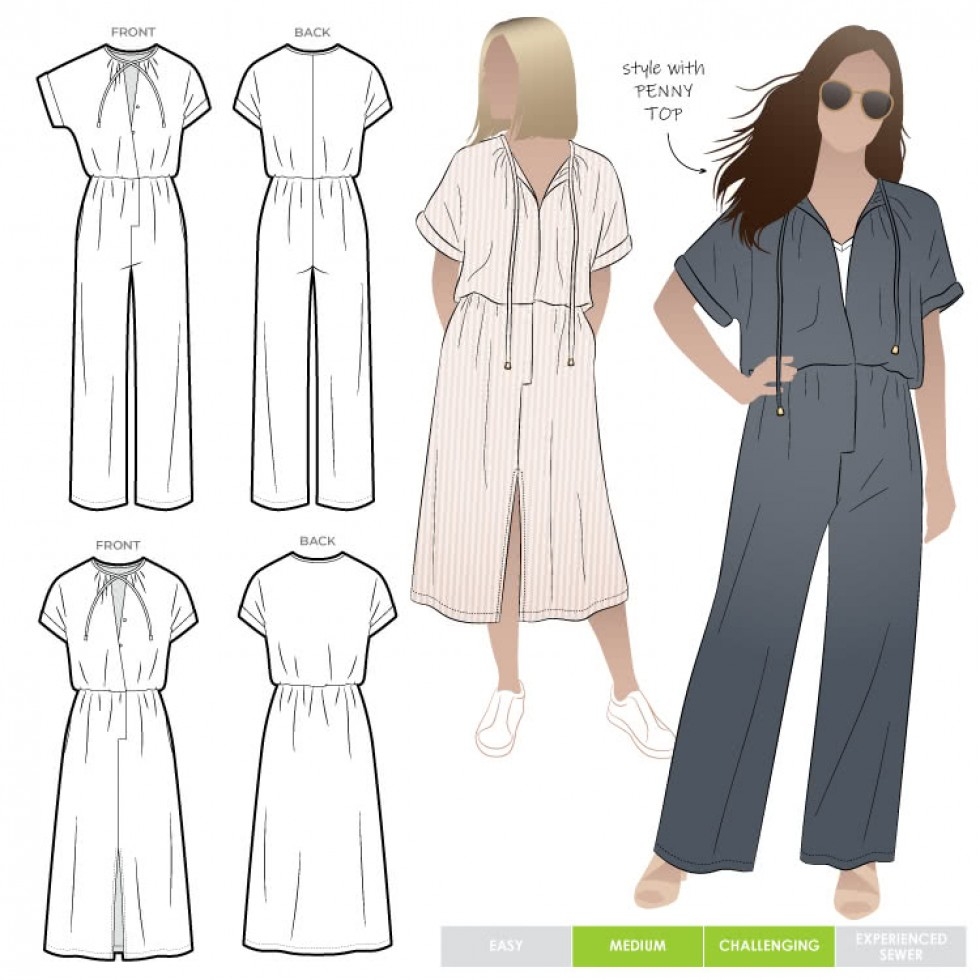 Style Arc Paper Sewing Pattern Eadie Jumpsuit & Dress
