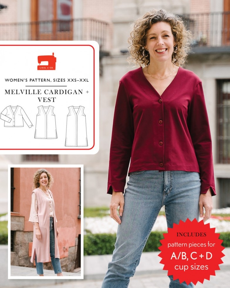 Liesl + Co Paper Sewing Pattern Melville Cardigan & Vest