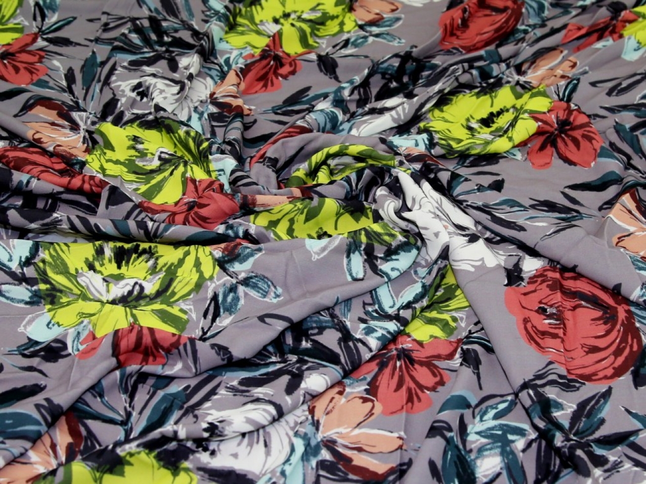 John Kaldor Madrid Crepe Fabric Grey