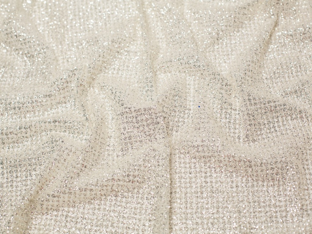 Minerva Core Range Leigh Glitter Tulle Net Fabric Silver