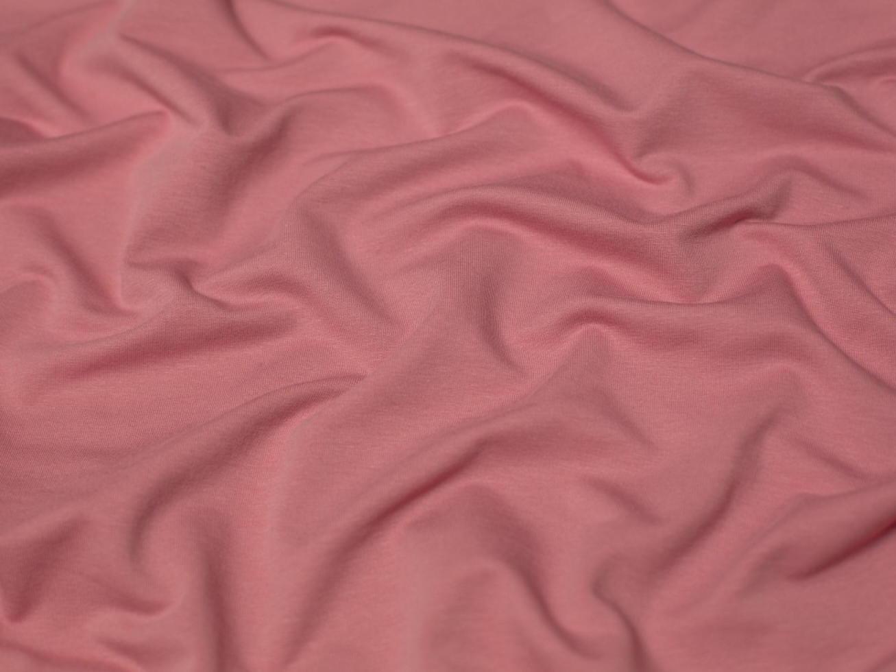 Minerva Core Range Cotton Fleece Back Sweatshirt Stretch Knit Fabric Dusky Pink