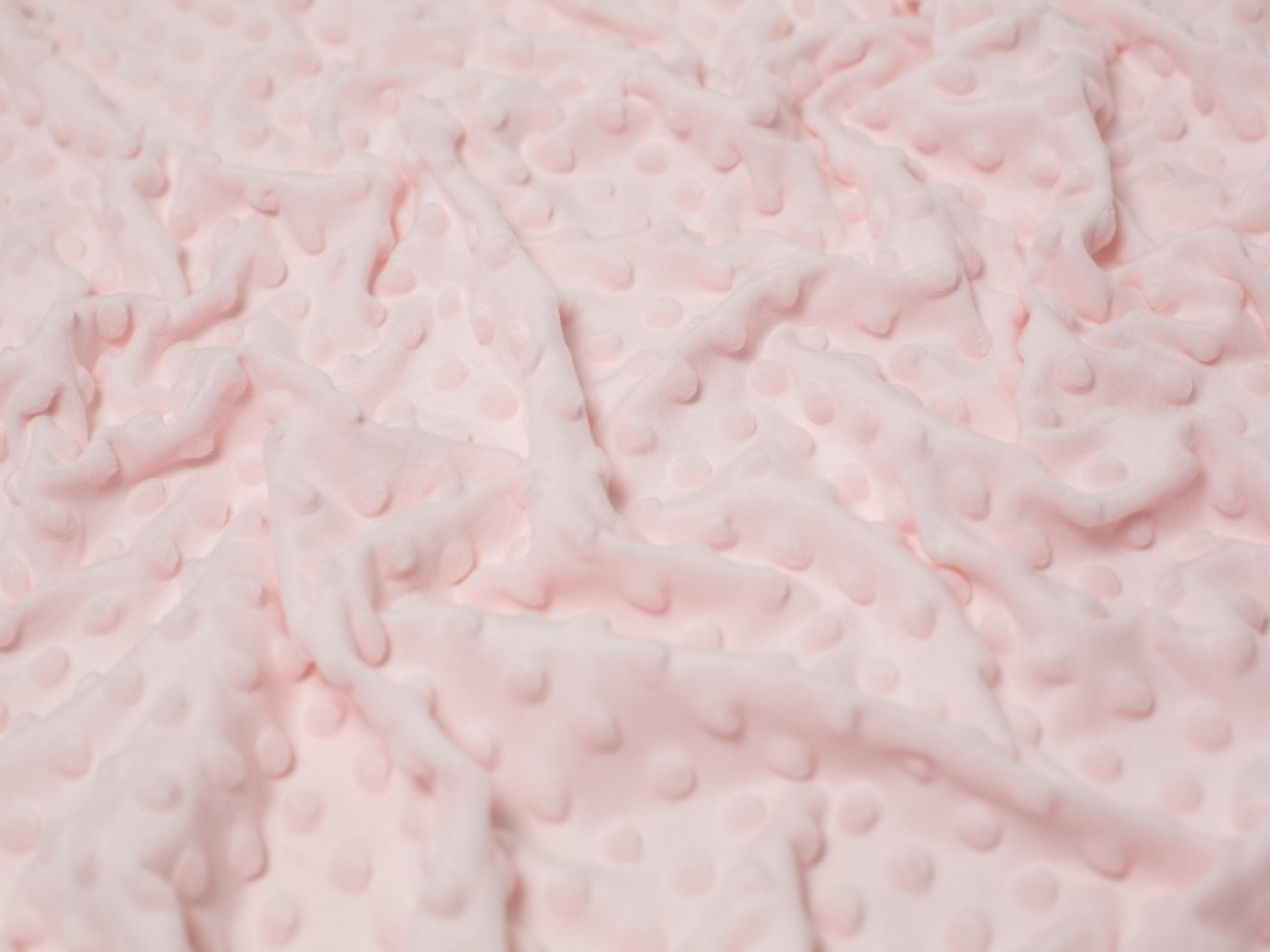 Minerva Core Range Heavy Embossed Dimple Plush Fleece Fabric Light Pink