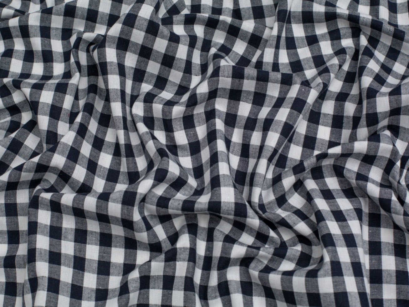 Minerva Core Range 3/8 inch 100% Cotton Gingham Fabric Navy Blue