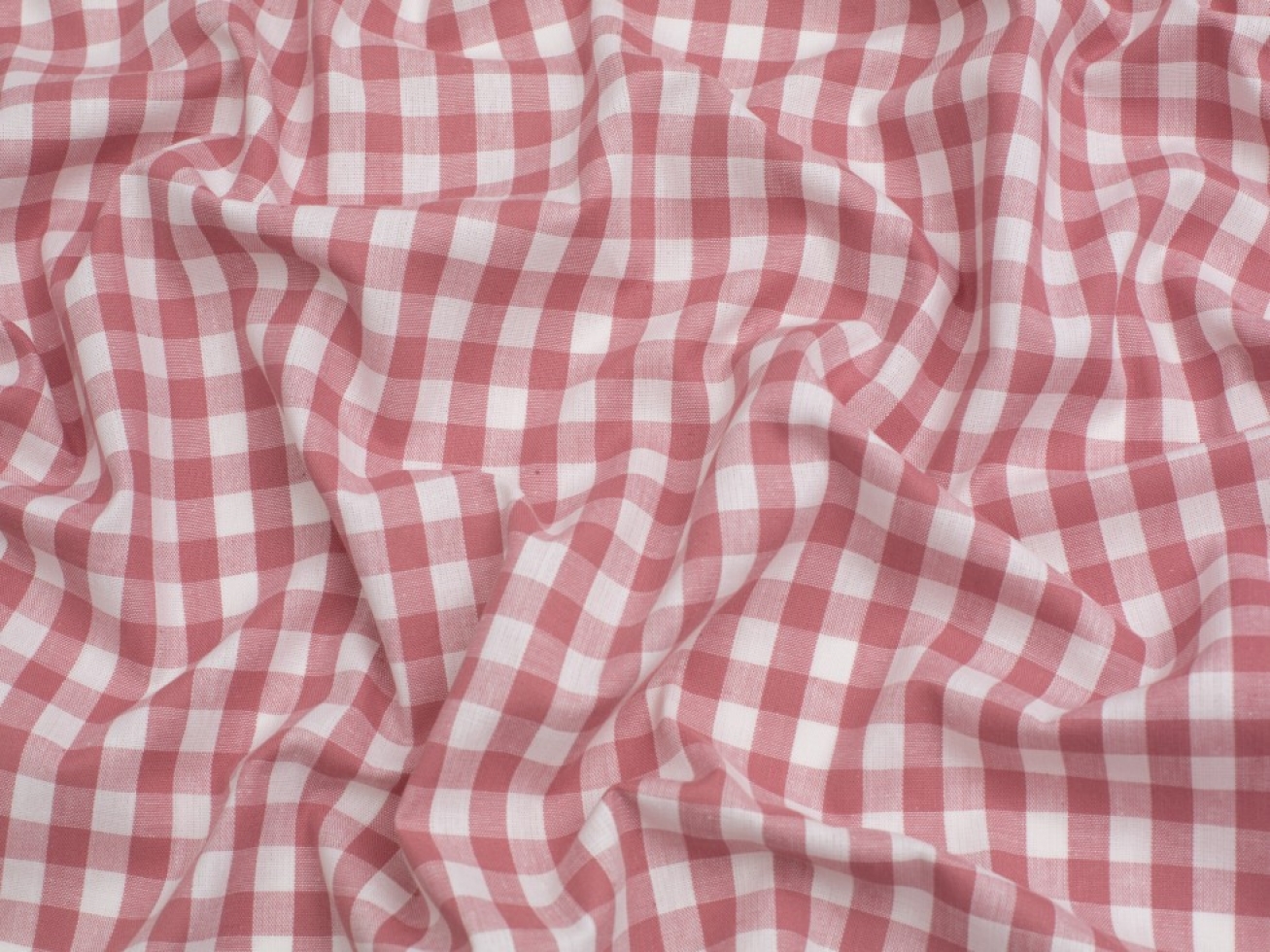 Minerva Core Range 3/8 inch 100% Cotton Gingham Fabric Dusky Pink