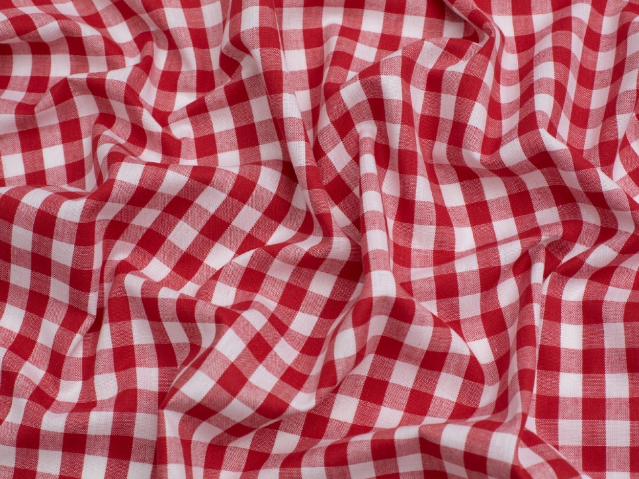 Minerva Core Range 3/8 inch 100% Cotton Gingham Fabric Red