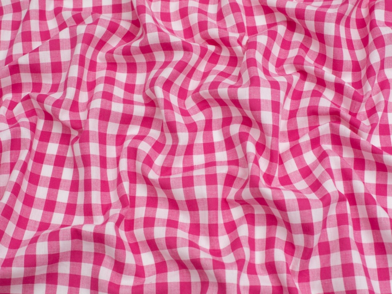 Minerva Core Range 3/8 inch 100% Cotton Gingham Fabric Fuchsia Pink