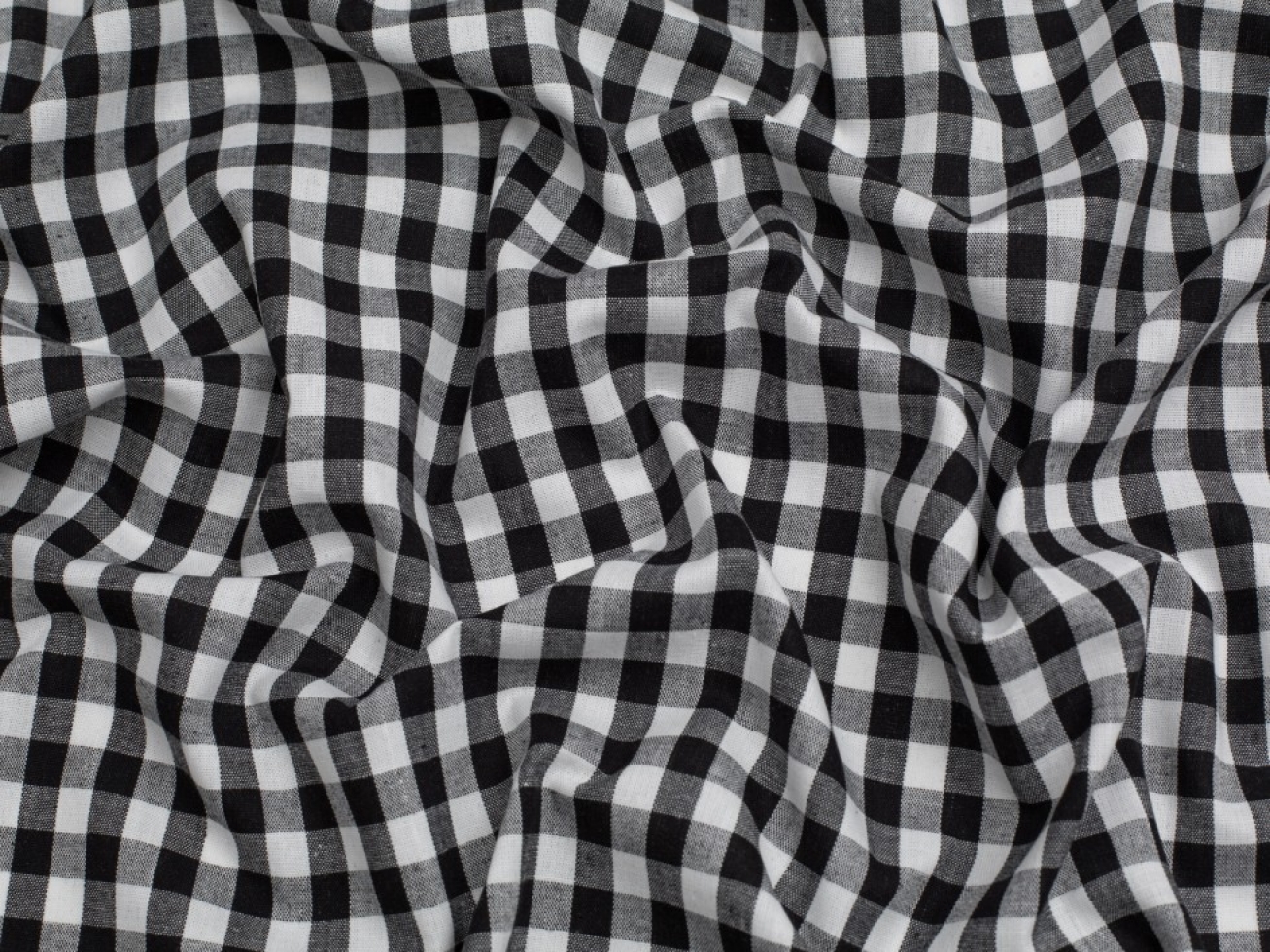 Minerva Core Range 3/8 inch 100% Cotton Gingham Fabric Black