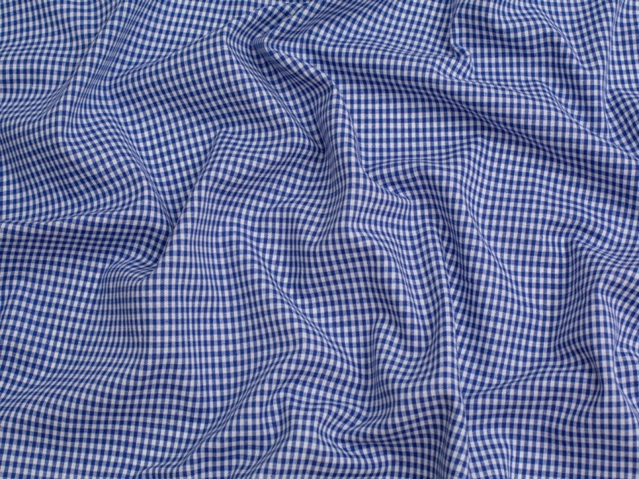Minerva Core Range 1/8 inch 100% Cotton Gingham Fabric Cobalt Blue