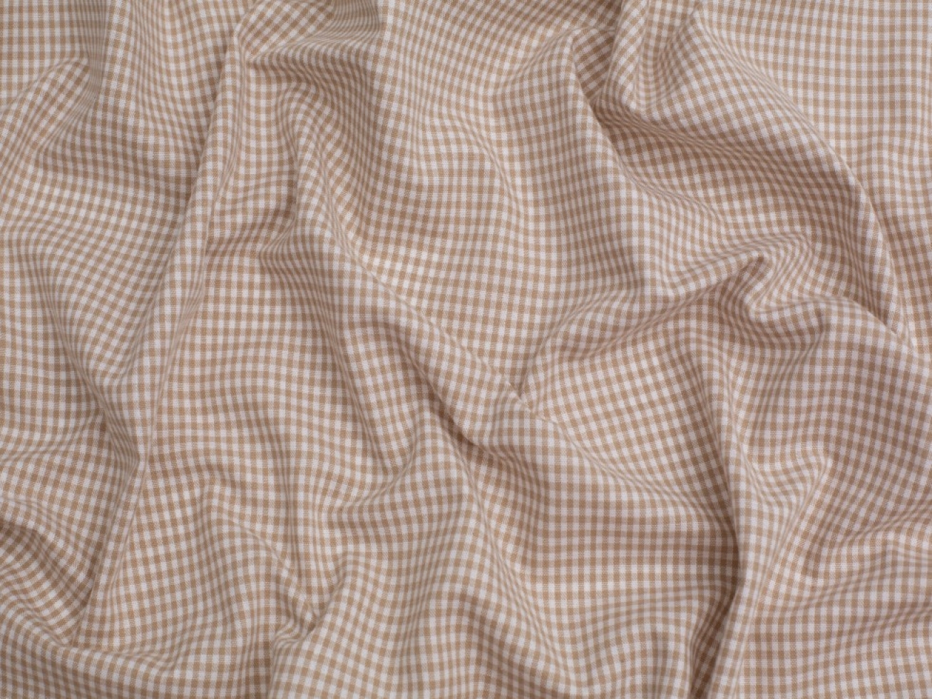Minerva Core Range 1/8 inch 100% Cotton Gingham Fabric Beige