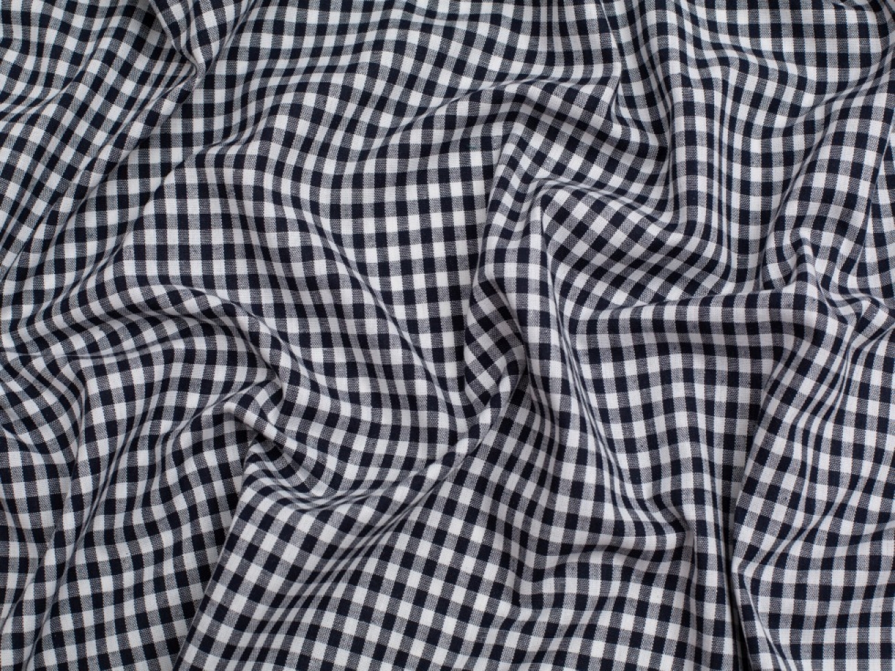 Minerva Core Range 1/4 inch 100% Cotton Gingham Fabric Navy Blue