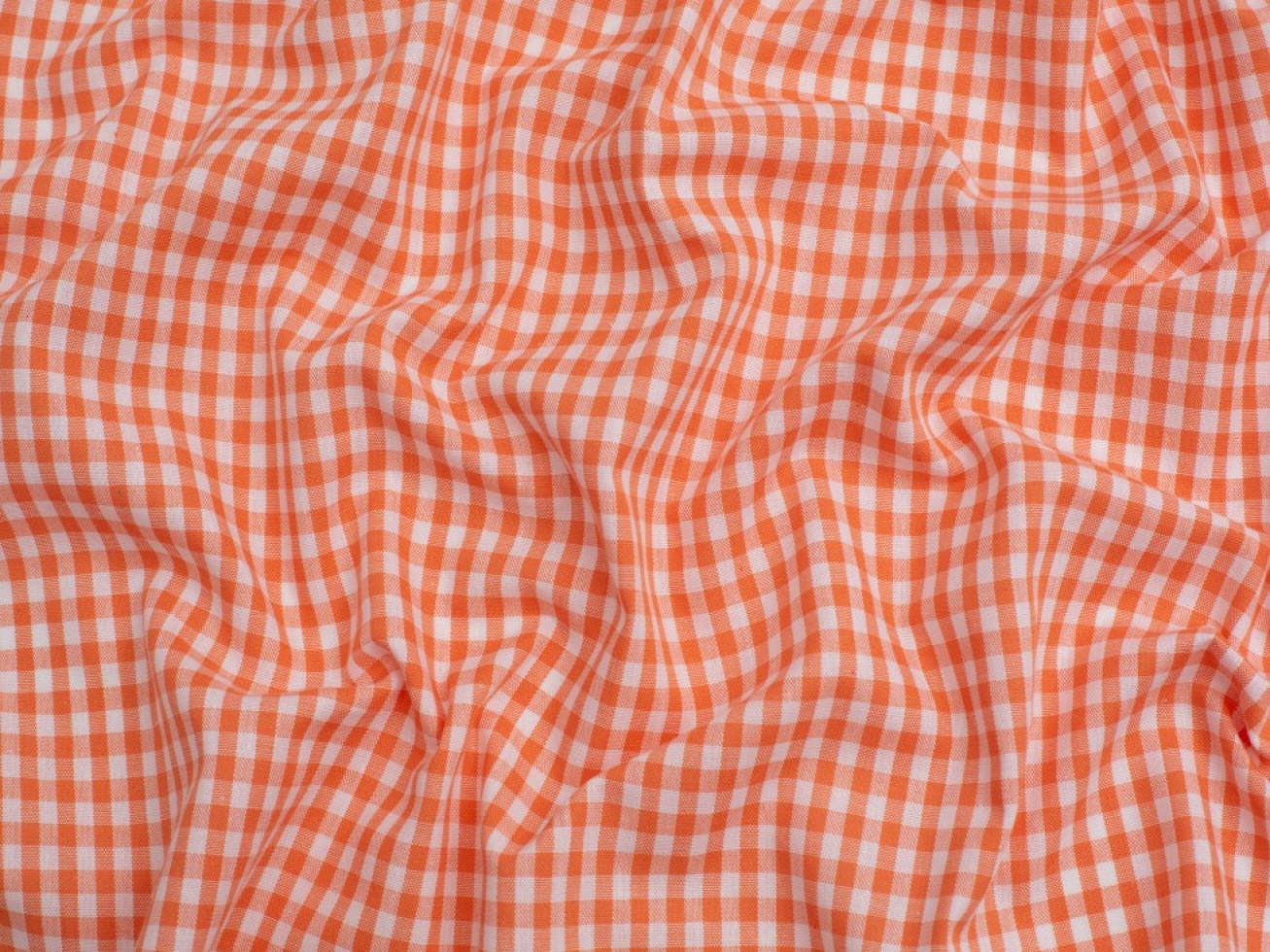 Minerva Core Range 1/4 inch 100% Cotton Gingham Fabric Orange