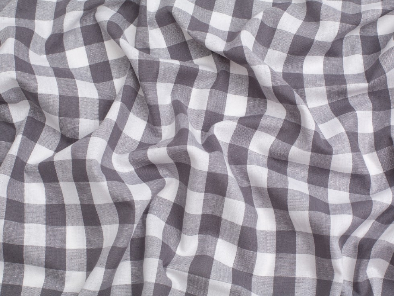 Minerva Core Range 3/4 inch 100% Cotton Gingham Fabric Dark Grey