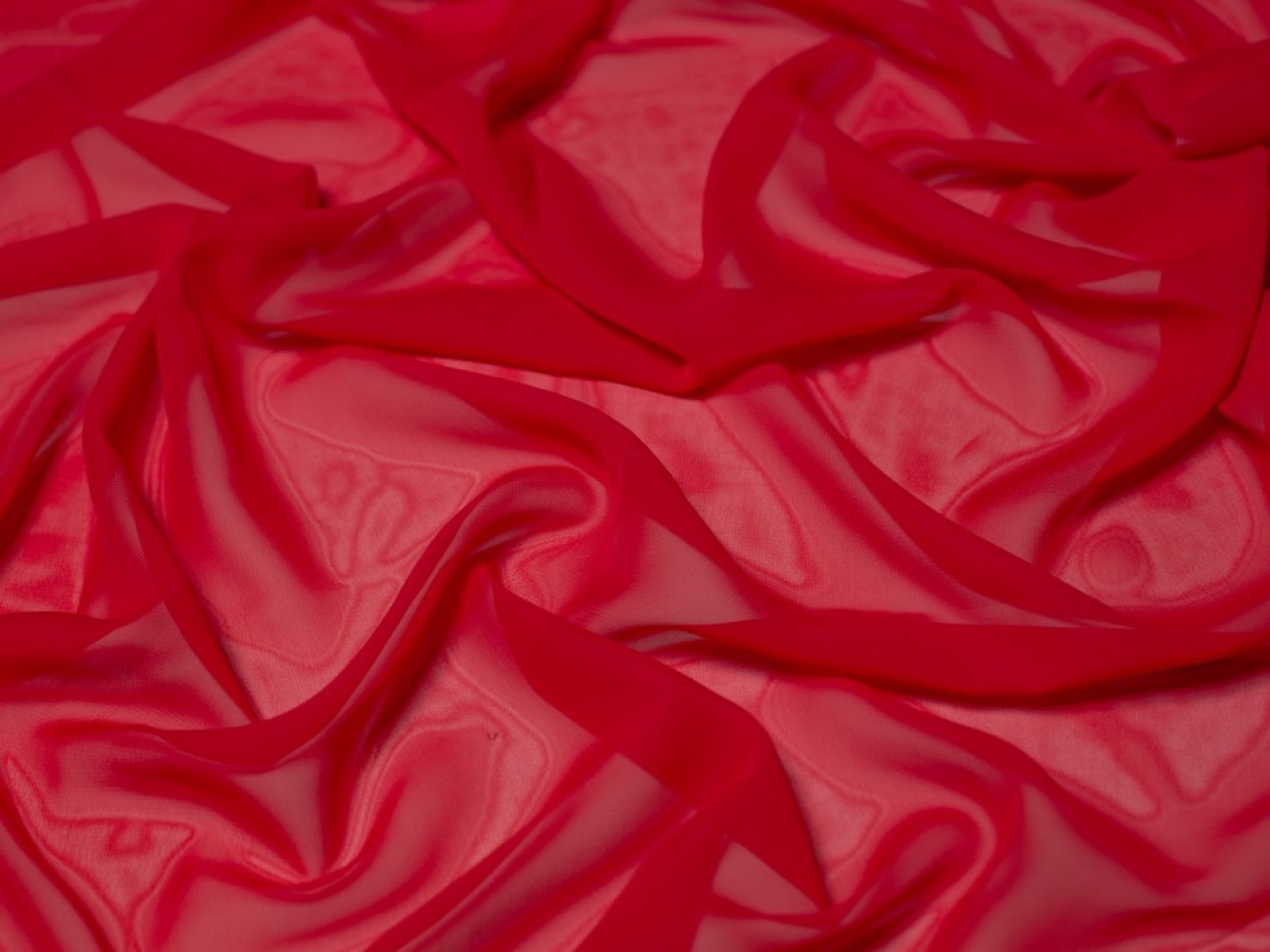 Minerva Core Range Sheer Chiffon Fabric Dark Red