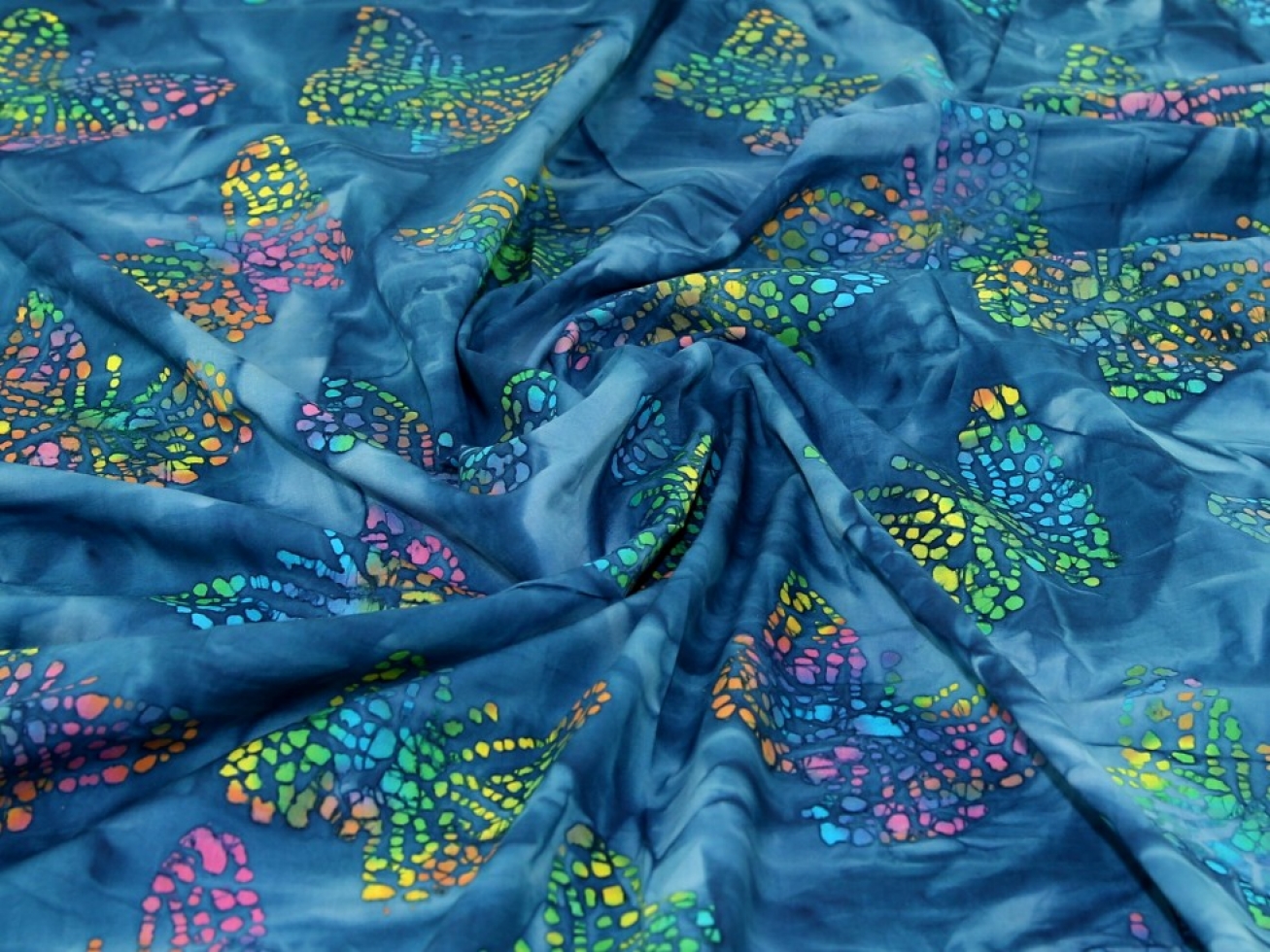 John Louden Cotton Batik Fabric Teal