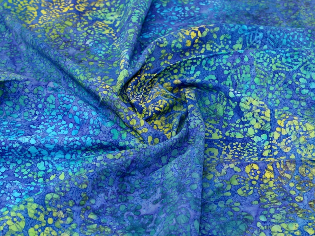 John Louden Cotton Batik Fabric Blue