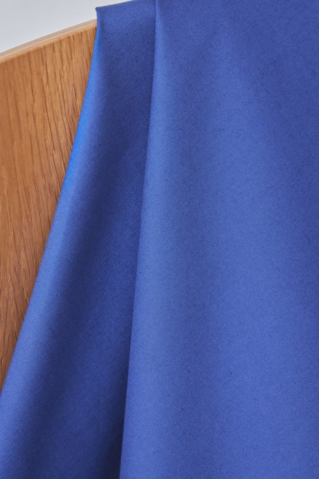 Mind The MAKER Organic Trench Stretch Woven Cotton Poplin Fabric Colbalt Blue