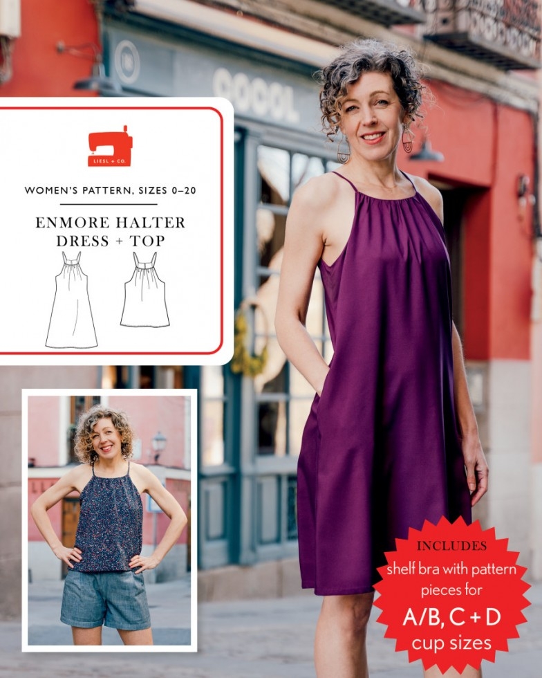 Liesl + Co Paper Sewing Pattern Enmore Halter Dress & Top
