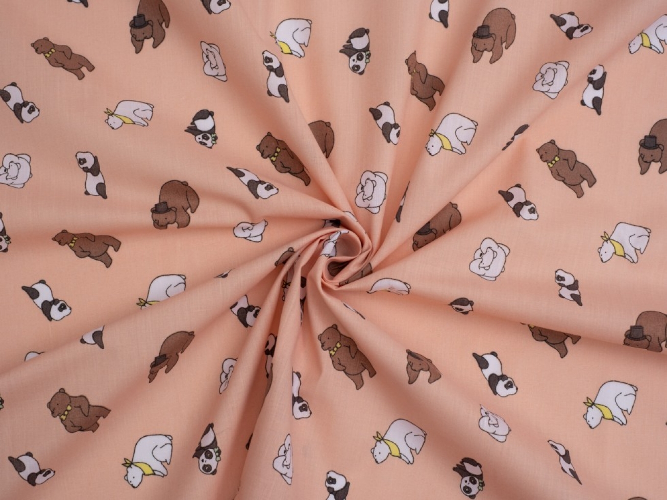 Printed Polycotton Fabric Peach