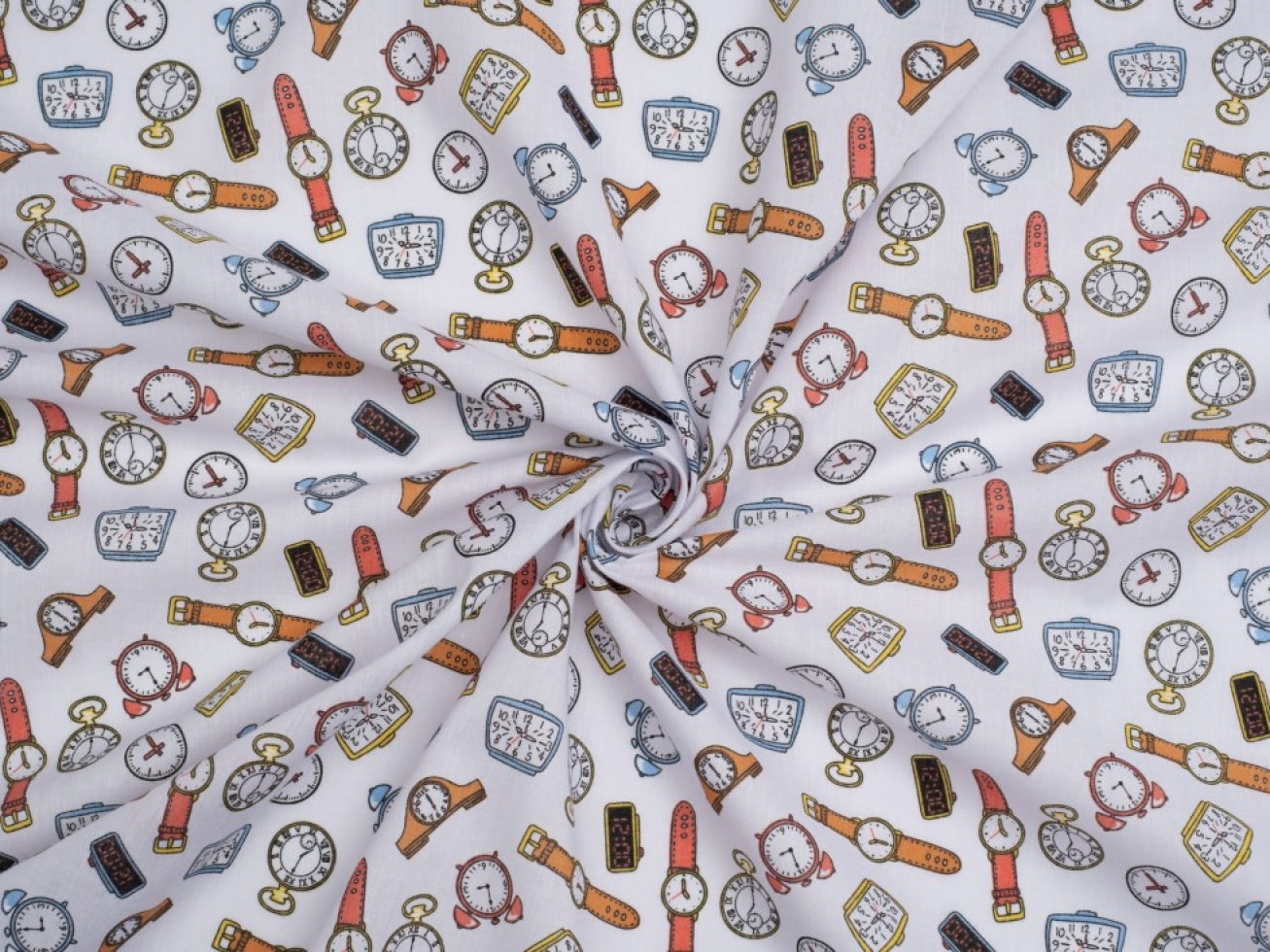 Printed Polycotton Fabric White