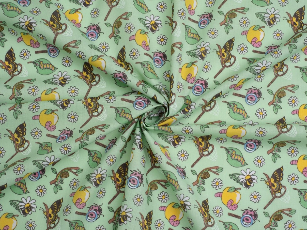 Printed Polycotton Fabric Green