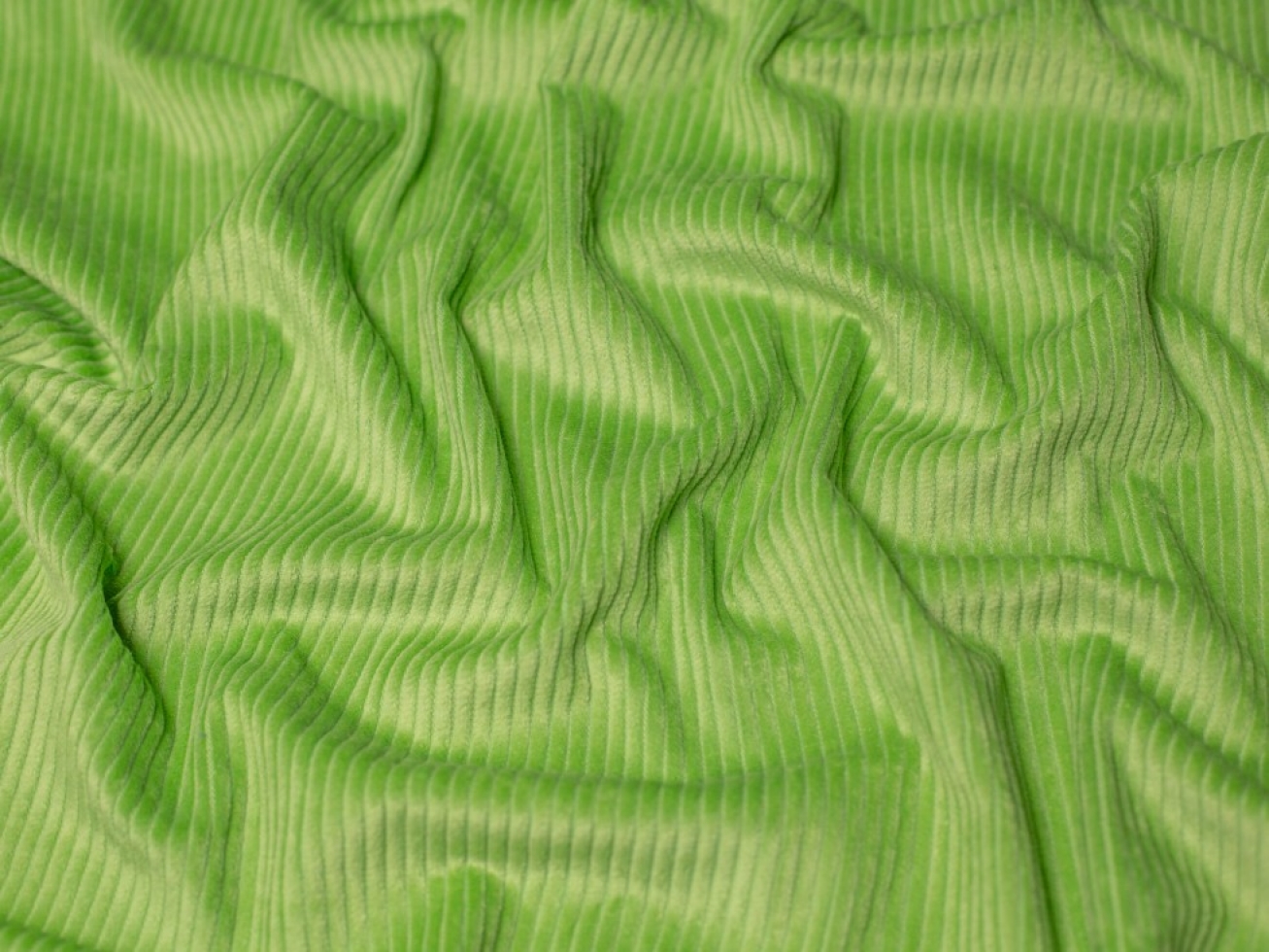 Minerva Core Range 5 Wale Cotton Jumbo Cord Fabric Lime Green