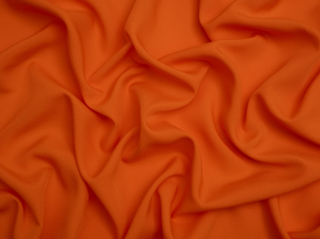 Minerva Core Range Soft Touch Crepe Fabric Tiger Orange