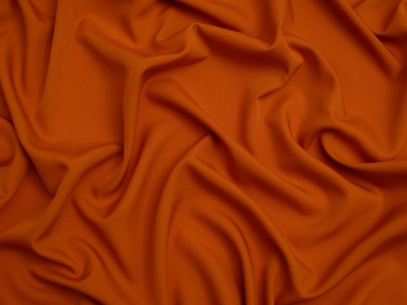 Minerva Core Range Soft Touch Crepe Fabric Burnt Orange