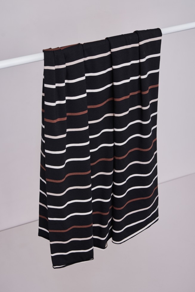 Meet MILK Nova Stripe Tencel Modal Cotton Jersey Stretch Knit Fabric Black