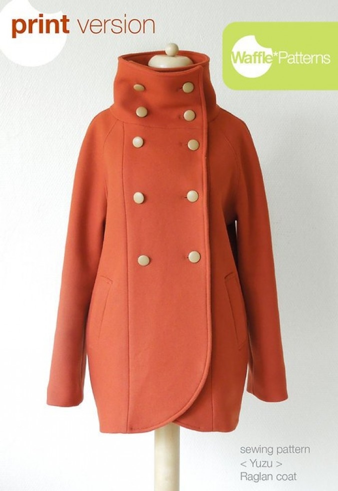 Waffle Patterns Paper Sewing Pattern Yuzu Raglan Coat
