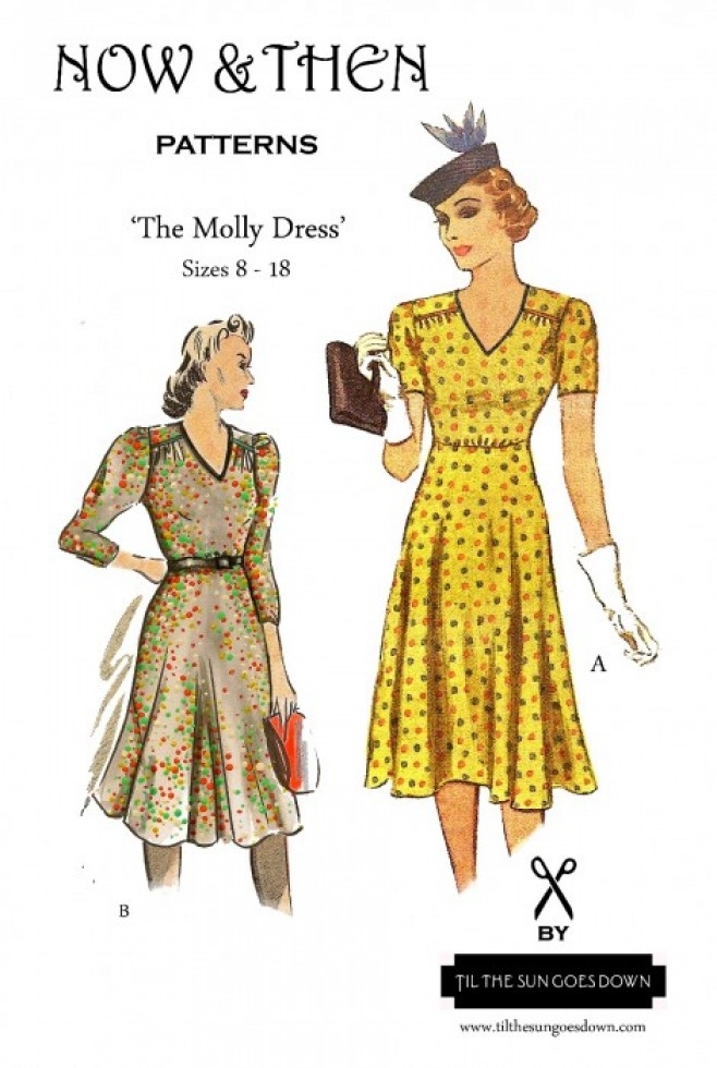 Now & Then Patterns Paper Sewing Pattern The Molly Dress