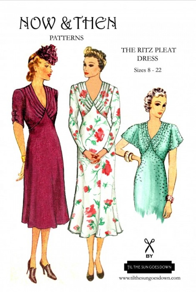 Now & Then Patterns Paper Sewing Pattern The Ritz Pleat Dress