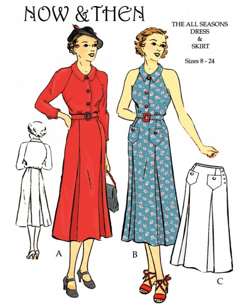 Now & Then Patterns Paper Sewing Pattern The All Seasons Dress & Skirt